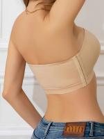 Sujetador de 2 piezas con botones laterales para correr, fitness y yoga, color sólido, talla adulto, tejido transpirable, sin aros, cómodo para llevar a diario. - details 6