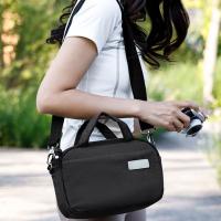 Bolsa con inserciones para cámara Oxford, organizador de fotografía con inserción súper gruesa a prueba de caídas, bolsa para cámara impermeable portátil negra - details 6