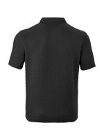 Hombre verano slim transpirable transpiración suelta casual color sólido jacquard hombre manga corta Polo - details 20