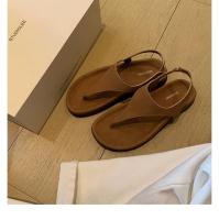 Sandalias de mujer de estilo romano con nicho de fondo plano de vacaciones con punta retro en espiga de temperamento minimalista - details 4