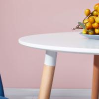 Juego de Mesa de Comedor y Sillas, 1 Mesa Redonda de 80 cm + 4 Sillas Blancas, de Diseño Nórdico - details 39