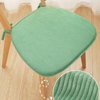 Cojín de silla de tela de pana Simple, almohadillas de silla de madera maciza gruesas, cojín de esponja suave antideslizante para oficina - details 6