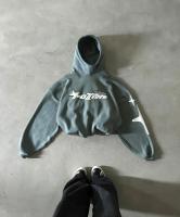 Vintage gótico sudadera con capucha de los hombres Nueva tendencia de la calle alta de América Y2k Harajuku suéter flojo casual de los hombres - details 7