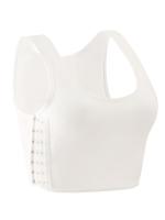 Sujetador deportivo de alto soporte para mujer, tejido de punto de poliéster de color liso, detalle de malla de contraste, sin relleno, ideal para yoga y gimnasio, estilo lencería de verano - details 4