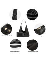 Bolso de mano para mujer, bolsa de hombro, retro, simple, grande, 100 - details 4