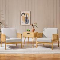Sofá de Madera con Resalones Relax de Ratán para Salón, Dormitorios, Sala de Recepción, Sala de Lectura - details 1