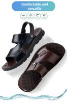 Sandalias de cuero suave de verano para hombre, sandalias antideslizantes informales con punta abierta para exteriores, sandalias deportivas cómodas para playa - details 8