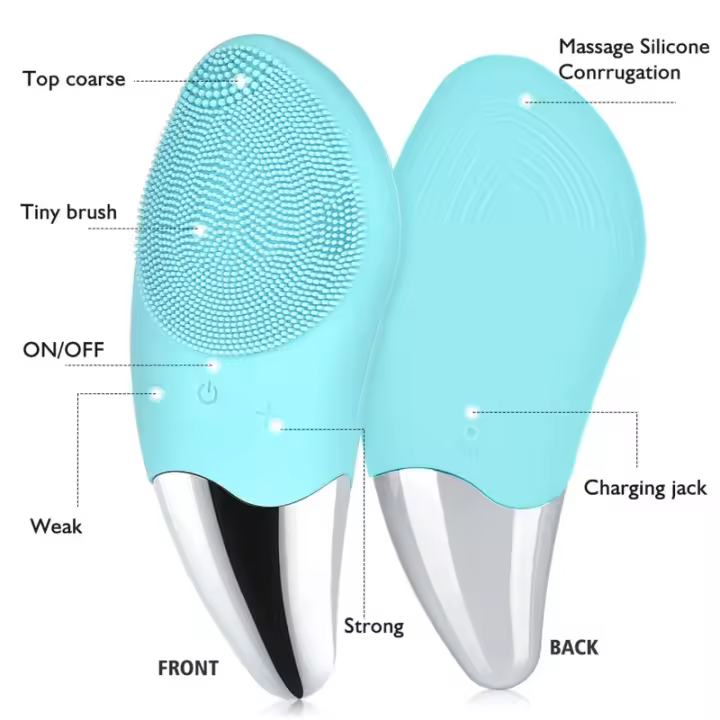 Eléctrico, impermeable de silicona, mini limpiador exfoliante de piel para el - 1