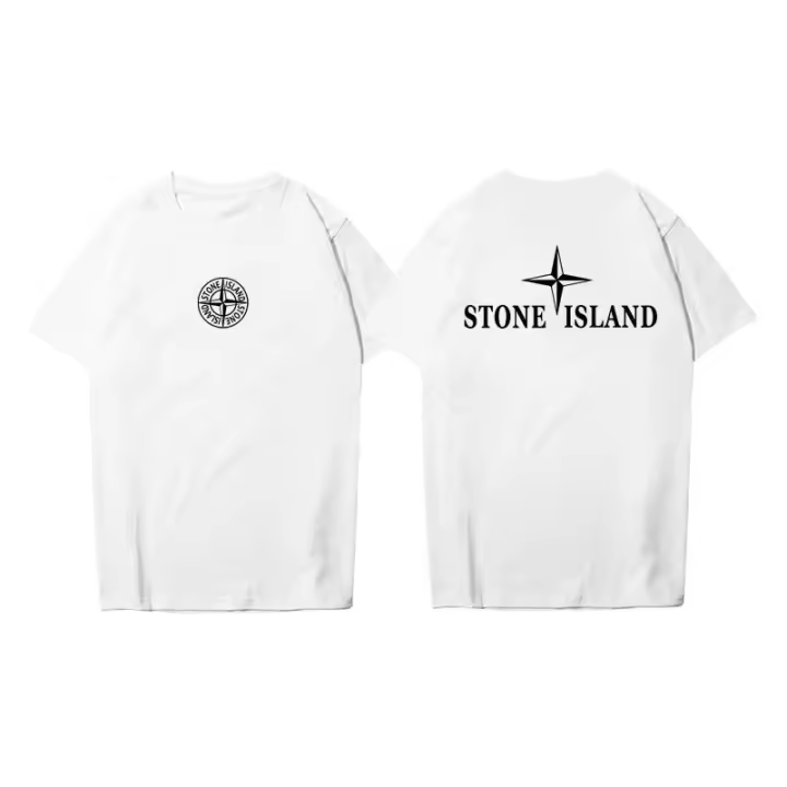 Tendencias de moda 2025, camisetas casuales de manga corta de primera calidad, camisetas de hombre de alta calidad, tops bordados de verano de Stone Island - 1