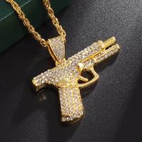 Cadena De Cuello Para Hombres Con Pendentivo De Pistola Y Submachine Gun Estilo Hip Hop Rock Joyería De Calle Versátil Para Regalo Y Fiesta - details 0