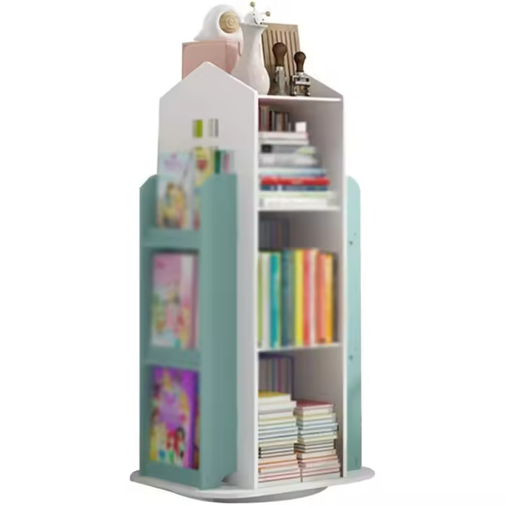Estantería Giratoria para Niños Almacenamiento de Juguetes en Forma de Casa Pequeña - 1