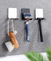 Soporte para maquinilla de afeitar sin perforaciones, gancho de almacenamiento para pared, estante para afeitadora de afeitar para hombre, estante para maquinilla de afeitar para baño, accesorios de pared para baño, 1/2 Uds. - details 2