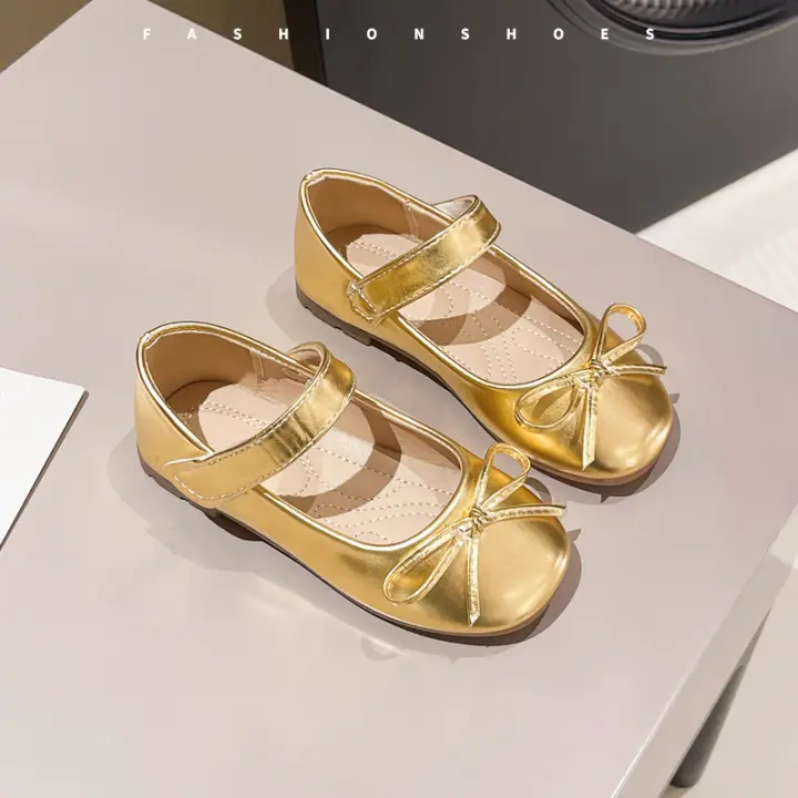 Zapatos planos de cuero con lazo para fiesta de boda para niña, princesa, Mary Jennies, zapatos formales para niño brillante - 1
