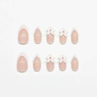 Conjunto Completo de 24 Piezas de Arte de Ballet en Uñas Diseños de Perlas Blancas y Lazos de Almendra Ideal para Bailarinas Francesas - details 2