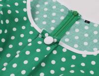 Vestido de Verano Vintage Hepburn Polka Dot de Contraste Cuello Cuadrado de los 50 Cintura Alta - details 24