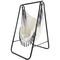 Silla Colgante con Soporte Columpio Interior Silla Hamaca Colgante con Conjines, Carga Máxima 100 kg, para Interior y Exterior Gris - details 6