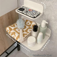 Nuevo estante plegable de pared sin perforaciones, montado en la pared, estante flotante de plástico para el hogar y el baño, soporte. - details 4