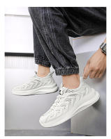 Primavera otoño nuevo Flyknit transpirable y cómodo Fondo suave versátil correr deportes zapatos casuales de hombre - details 12