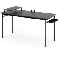 Tresa 140 נ60 cm, escritorio negro de metal con almacenamiento y soporte para monitor, Escritorio con acabado espresso, Mesa para ordenador, Montaje sencillo - details 0