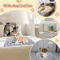 Manta para Mascotas de Algodón Flanela Patrón de Huella Gris Cushion para Perro y Gato de Alta Calidad Suave y Cálido Accesorios para Mascotas - details 5