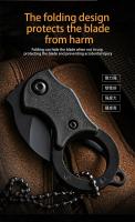 Cuchillo de bolsillo EDC portátil para exteriores, Mini cuchillo con forma de pata de zorro, abridor de estuche, collar - details 4