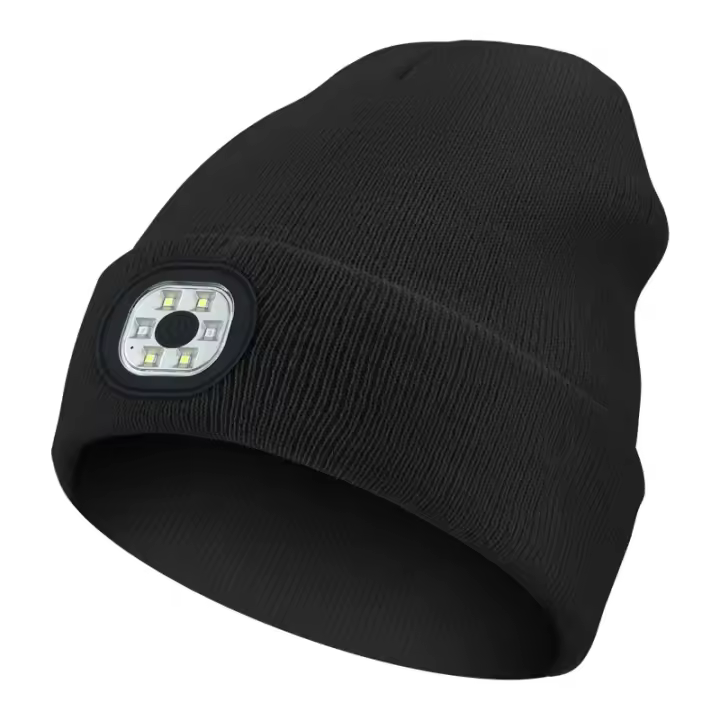 Gorros con luz LED Unisex, gorros cálidos de invierno, linterna, pesca, Camping, paseo nocturno - 1