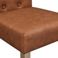Juego de 2 Sillas de Comedor Silla Acolchada con Respaldo Alto Patas de Madera Silla Tela para Comedor Cocina Color Marrón - details 4