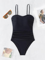 Bañador ajustado de una pieza para mujer, traje de baño Sexy con tirantes, Monokini con espalda descubierta, para playa, 2024 - details 18