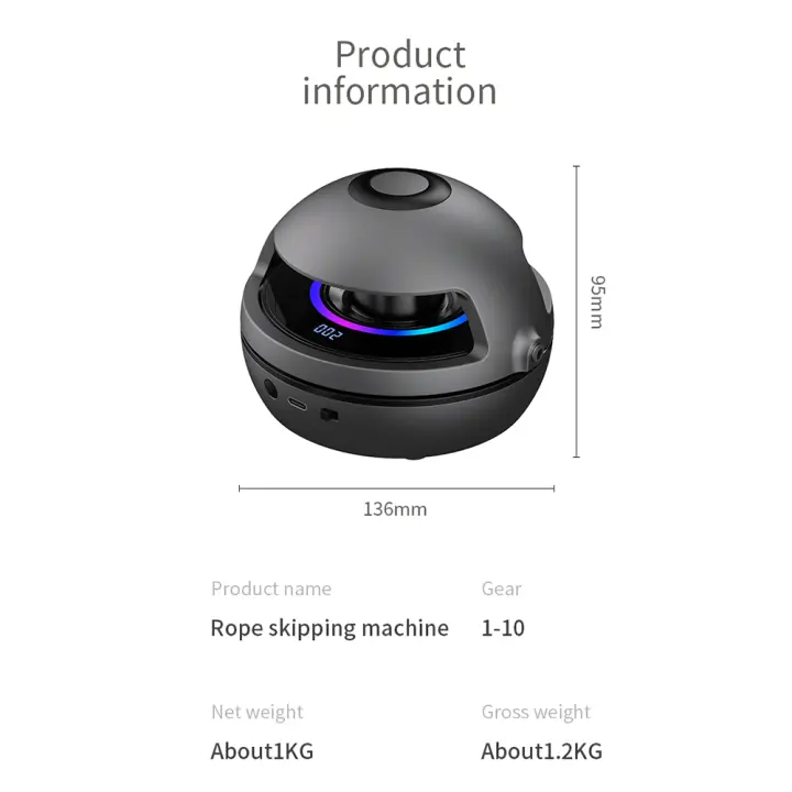 Máquina electrónica inalámbrica para saltar, comba inteligente con pantalla, contador de velocidad - 1