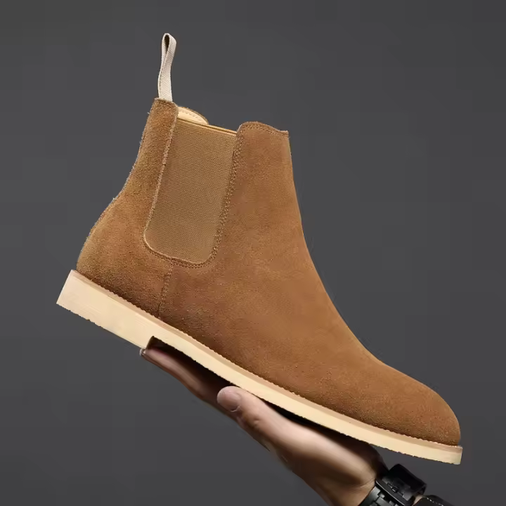 Botas Chelsea de cuero genuino para otoño e invierno, botas de hombre británicas - 1
