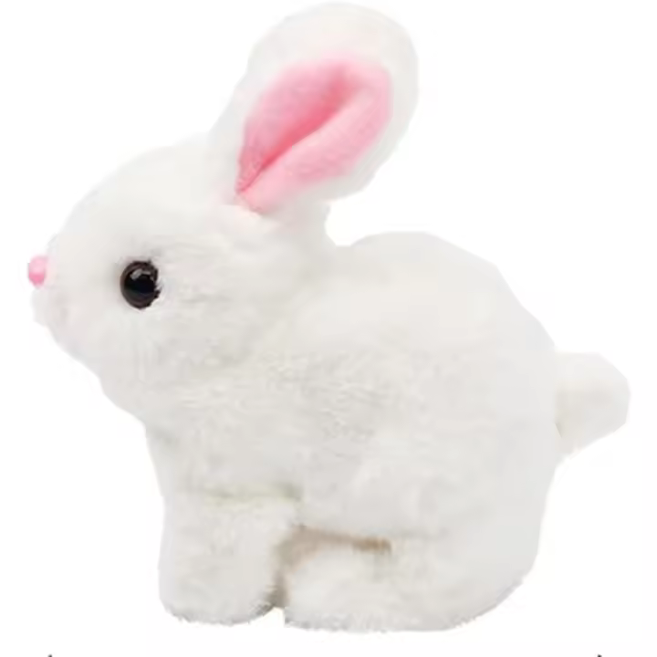 Conejito de Pascua realista, conejito realista, conejito interactivo realista, orejas saltando, temblorosas y temblorosas, conejito de peluche de Pascua con música, conejito realista Bunbi (blanco - 1
