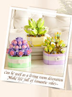 Micro particle building block simulation succulent small potted plant bouquet ornaments for children's assembled building block - details 1