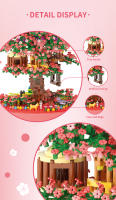 Seasonal Building Block Toy Flower with Dust Cover DIY Treehouse Model Bricks with Light Ornament Romantic Gift for Girlfriend - details 12