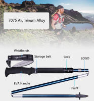 Palos de Senderismo PIONEER 2pcs Ultra Ligeros y Plegables para Trekking Nórdico en Aluminio Carbono y Tungsteno - details 0