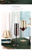 Copa de cristal europeo rojo gaanizado negro vino gris banquete copa de champán Bar Barware - details 13