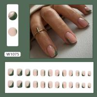 24 cuadrados de diseño floral francés simple, juego completo de uñas postizas, puntas de uñas desmontables DIY - details 5