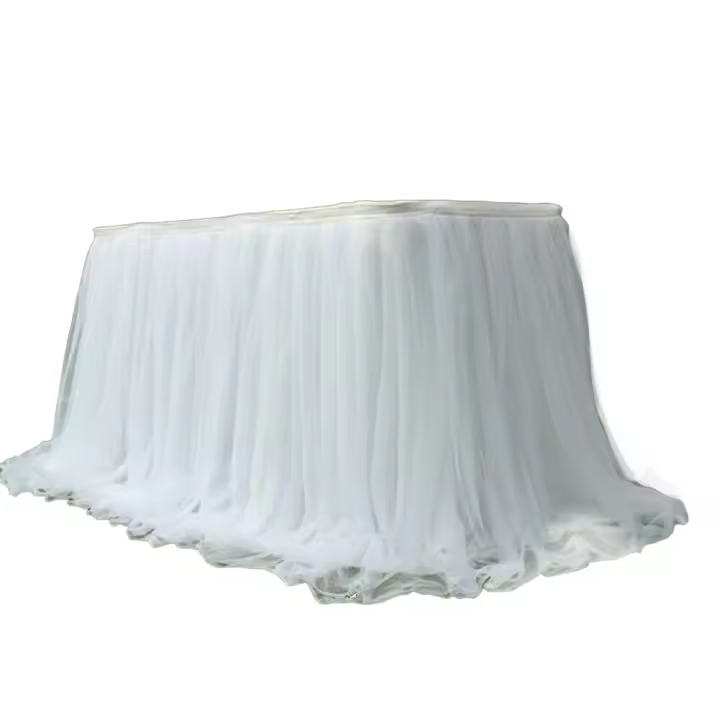 Falda de tul tutú, cubierta de mantel esponjosa para decoración de boda/cumpleaños/fiesta - 1