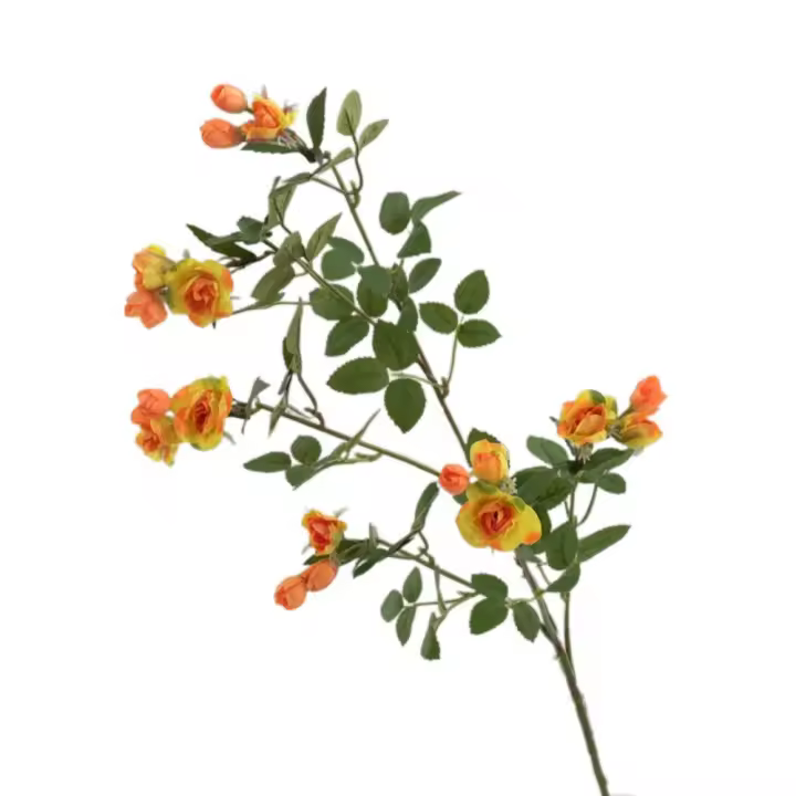 Rama de flor de Rosa Artificial de 65cm, flor de Rosa de imitación de plástico de tacto Real, flores falsas elegantes hechas a mano, decoración para el hogar y la Oficina - 1