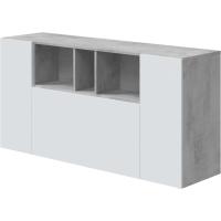 Buffet para salón, Armario Auxiliar, Modelo Loira, Acabado en Roble Alaska y Blanco Artik, Medidas - details 4