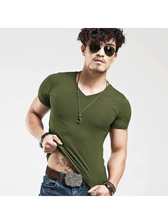 Nueva Camiseta para Hombre 2025 MRMT Cuello en V, 10 Colores, Tallas S-5XL - 1