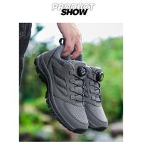 Zapatos De Deporte Para Hombre Con Hebilla Giratoria Cómodos Y Antideslizantes Talla Grande Color Sólido Cuero Artificial Mocasines De Senderismo Estilizados - details 2