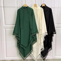 Hijab musulmán con encaje transpirable, pañuelo de cabeza largo instantáneo, estilo islámico de Dubái, adecuado para Festival y oración, 1 unidad - details 0