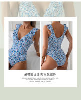 Nuevo traje de baño de una pieza con estampado de moda, personalidad, cintura ajustada, oculta la barriga, traje de baño adelgazante para mujer - details 3