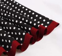 Vestido de Verano Vintage Hepburn Polka Dot de Contraste Cuello Cuadrado de los 50 Cintura Alta - details 44