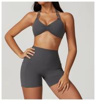 Sujetador de Yoga con cuello fruncido, ropa interior de alto impacto, Bralette acolchado de secado rápido para correr, Fitness y gimnasio - details 19
