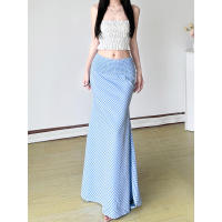 BUNO Falda Larga Versátil con Diseño de Cola de Sirena y Cintura Fruncida para Oficina a Cuadros Elegante Primavera/Verano 2025 Nueva. - details 1