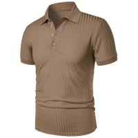 Ropa deportiva para correr para hombre, poste de pie de manga corta de alta elasticidad de verano, suéter básico de punto fino - details 2