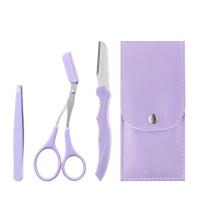 Set De 3 Herramientas De Maquillaje Portátiles Conjunto De Afeitar Y Peinar Para Cejas Con Tijeras Y Cepillo De Acero Inoxidable - details 0