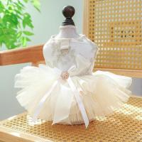 Vestido de Princesa para Perros Vestido de Boda Blanco Transpirable con Cordón para Perros Pequeños y Medianos Hoodies de Mascotas - details 3