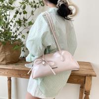 Nuevo bolso de hombro estilo coreano a cuadros, de piel sintética, con lazo dulce, estilo Boston, informal, de color sólido, bolso de mano para mujer, para regalo. - details 28